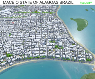 Maceio State of Alagoas Brazil 3d model  25km
