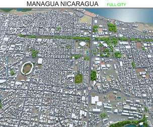 Managua city Nicaragua 3d model 30km