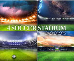 4 Football Stadium Backdrop, Soccer Background