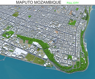 Maputo city Mozambique 3d model 30km