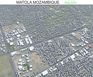 Matola city Mozambique 3d model 20km