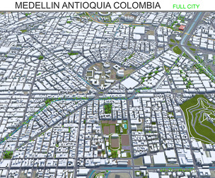 Medellin Antioquia Colombia 3d model 30km