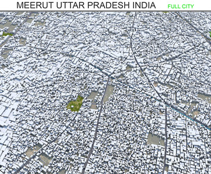 Meerut city Uttar Pradesh India 3d model 25km