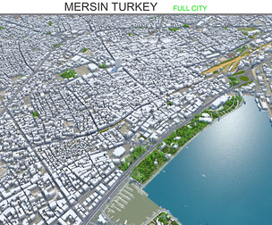 Mersin city Turkey 3d model 30km