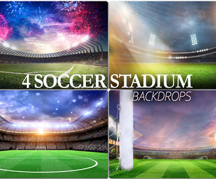 4 Football Stadium Backdrop, Soccer Background