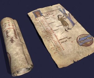 February Manuscript Scroll and Page