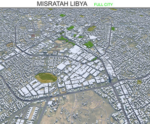 Misratah city Libya 3d model 50km