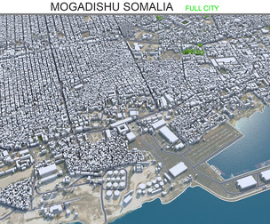 Mogadishu city Somalia 3d model 35km