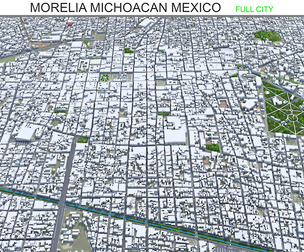 Morelia city Michoacan Mexico 3d model 30km