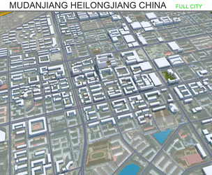 Mudanjiang city Heilongjiang China 3d model 25km