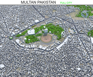 Multan city Pakistan 3d model 40km