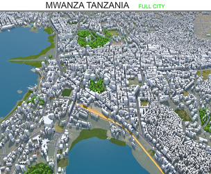Mwanza city Tanzania 3d model 25km
