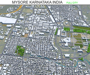 Mysore city Karnataka India 3d model 25km