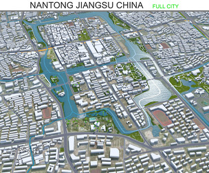 Nantong city Jiangsu China 3d model 60km