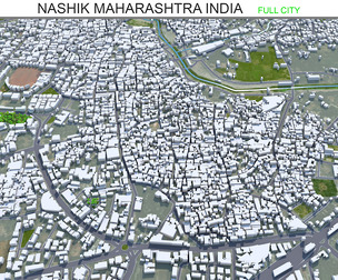Nashik city Maharashtra India 3d model 30km