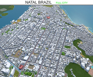 Natal city Brazil 3d model 30km