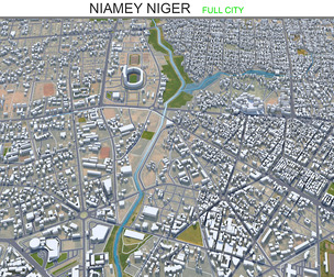 Niamey city Niger 3d model 30km