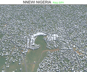 Nnewi city Nigeria 3d model 15km