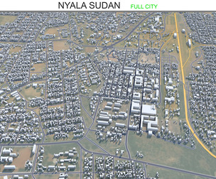 Nyala city Sudan 3d model 25km