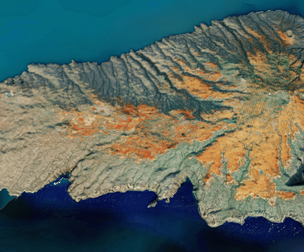 Kahoolawe island 3d model terrain