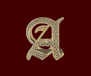 A Letter Diamond Pendant 3d Model