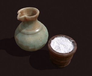 Medieval Clay Jug Wood Pail