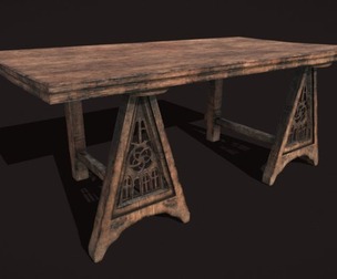 Medieval Elegant Fan Legged Table