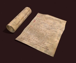 Scroll and Page of Chanson de Roland