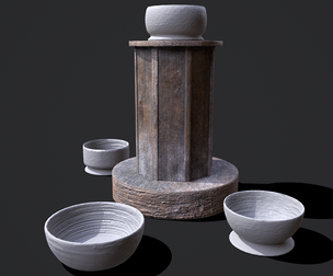 Earthenware Bowls and Pottery Wheel Two