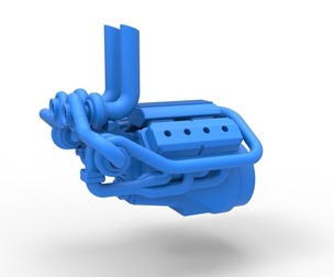 Quad turbo V8 Engine Scale 1:25