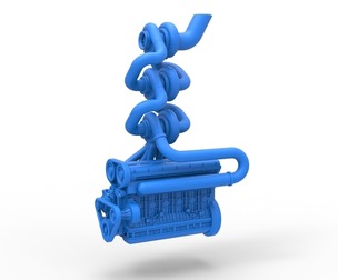 Triple Turbo straight-six engine Scale 1:25