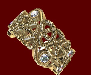 Designer Celtic Knot Ring 3d Model