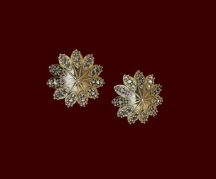 Designer Diamond Sunflower Earrings