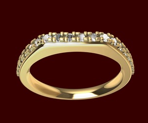 Designer Square Prongs Shank Ring