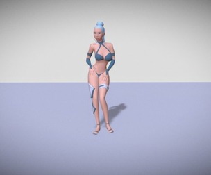 Sexy Lady lowpoly character Low-poly 3D model