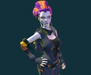 Midpoly Cyberpunk Female Character 01 Low-poly
