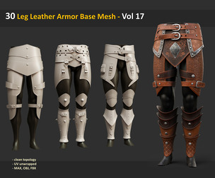30 Leg Leather Armor Base Mesh - Vol 17