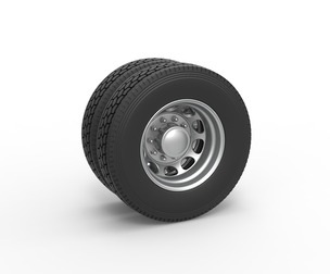 10 Hole rear double wheel of old truck 1:25