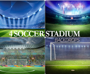 4 Football Stadium Backdrop, Soccer Background