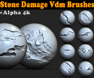 Stone Damage VDM Brushes with Alpha