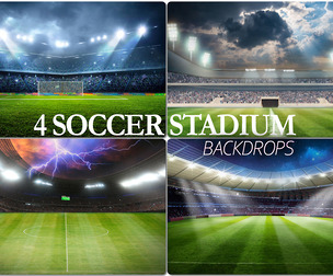 4 Football Stadium Backdrop, Soccer Background
