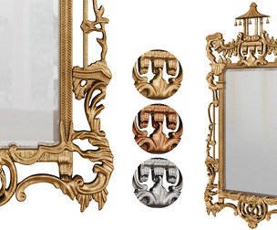 Chinese Chippendale style carved giltwood mirror
