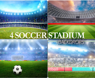 4 Football Stadium Backdrop, Soccer Background