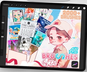 Over 2000+ Procreate Brushes by Di