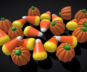 Halloween Candy Corn and Pumpkins