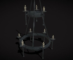 Cast Iron Candle Chandelier