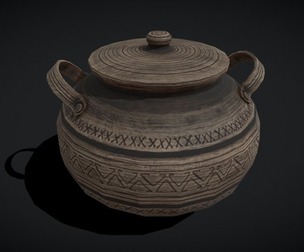 Engraved Clay Pot