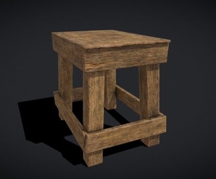 Old Rustic Workshop Stool