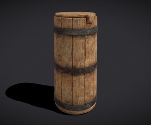Tall Wooden Storage Bucket