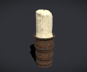 Rustic Wood Mortar Candlestick